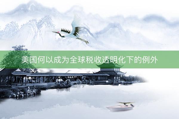 美国何以成为全球税收透明化下的例外