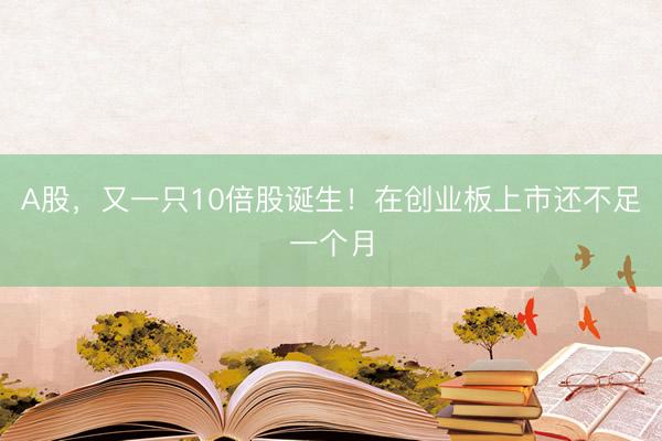A股，又一只10倍股诞生！在创业板上市还不足一个月
