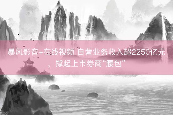 暴风影音+在线视频 自营业务收入超2250亿元，撑起上市券商“腰包”