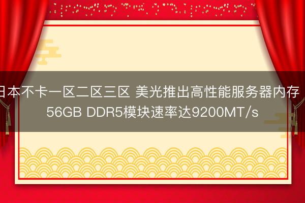 日本不卡一区二区三区 美光推出高性能服务器内存 256GB DDR5模块速率达9200MT/s