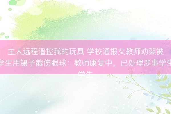 主人远程遥控我的玩具 学校通报女教师劝架被学生用镊子戳伤眼球：教师康复中，已处理涉事学生