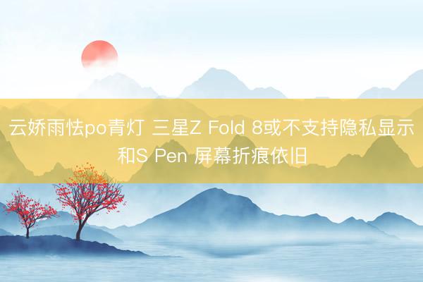 云娇雨怯po青灯 三星Z Fold 8或不支持隐私显示和S Pen 屏幕折痕依旧