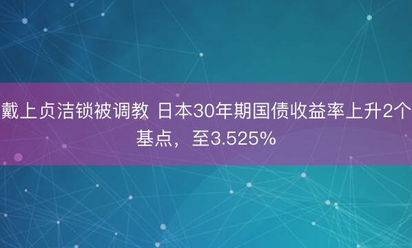 戴上贞洁锁被调教 日本30年期国债收益率上升2个基点，至3.525%