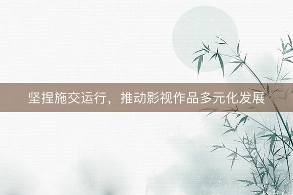 坚捏施交运行，推动影视作品多元化发展