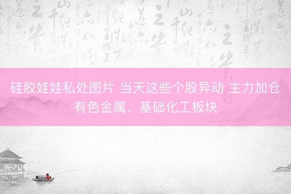 硅胶娃娃私处图片 当天这些个股异动 主力加仓有色金属、基础化工板块