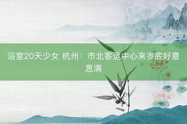浴室20天少女 杭州：市北客运中心来岁底好意思满