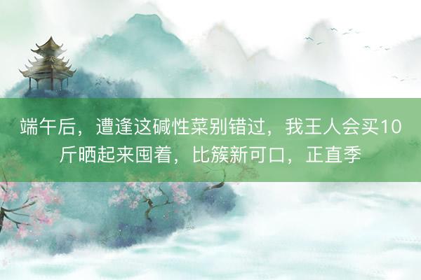 端午后,遭逢这碱性菜别错过,我王人会买10斤晒起来囤着,比簇新可口,正直季